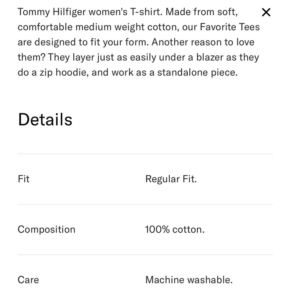 NWT Tommy Hilfiger V-Neck Favorite T-Shirt Women's Navy V-Neck Top size Medium - Picture 9 of 9